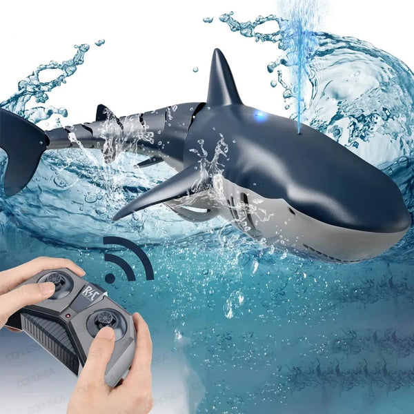 Brinquedo Tubarão Com Spray D'agua Controle Remoto Recarregável