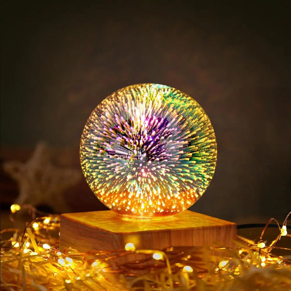 Luminária de Cabeceira Globo LED Colorido 3D Firework