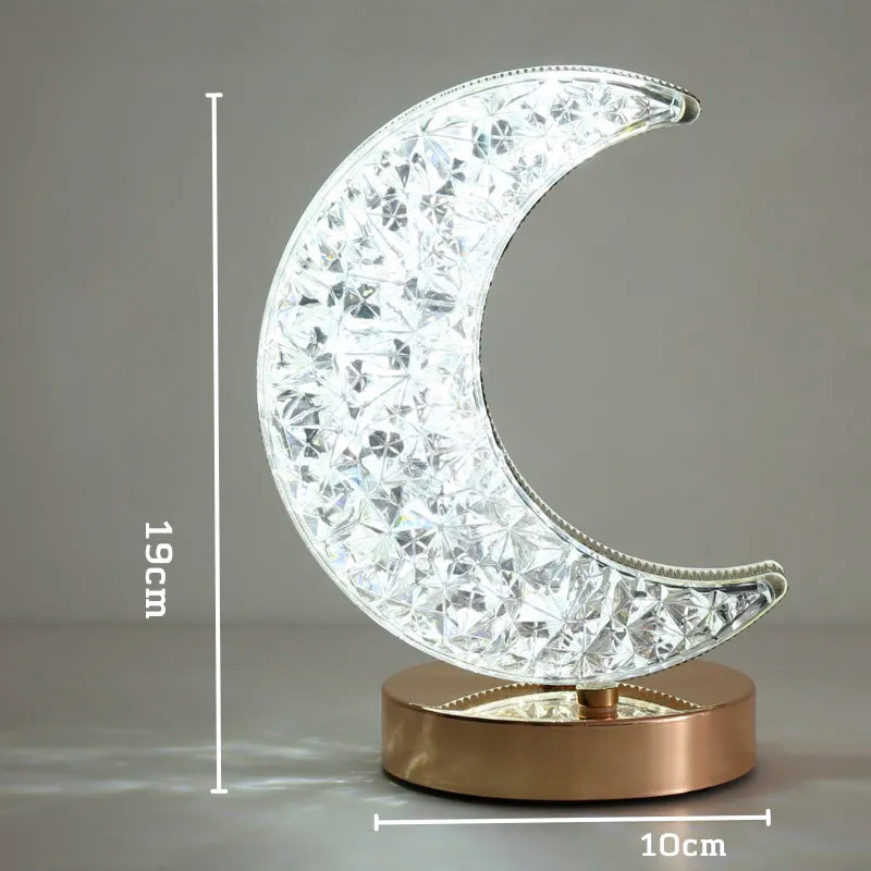 Luminária Decorativa Lua 3D Cristal Touch