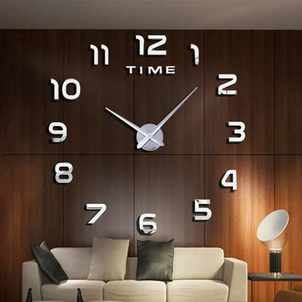 Decoração Relógio de Parede 3D Quartz Modern Time